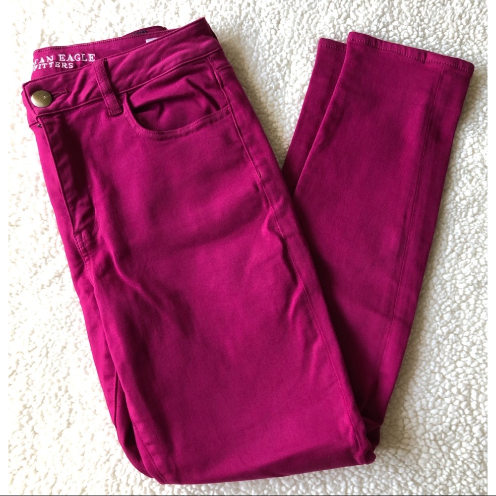 American Eagle AEO Pink High-Rise Jegging Jeans